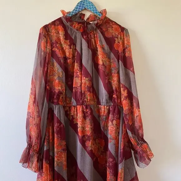 SOFT SURROUNDINGS Woodland Manor Chiffon Midi Dress - Picture 3 of 9